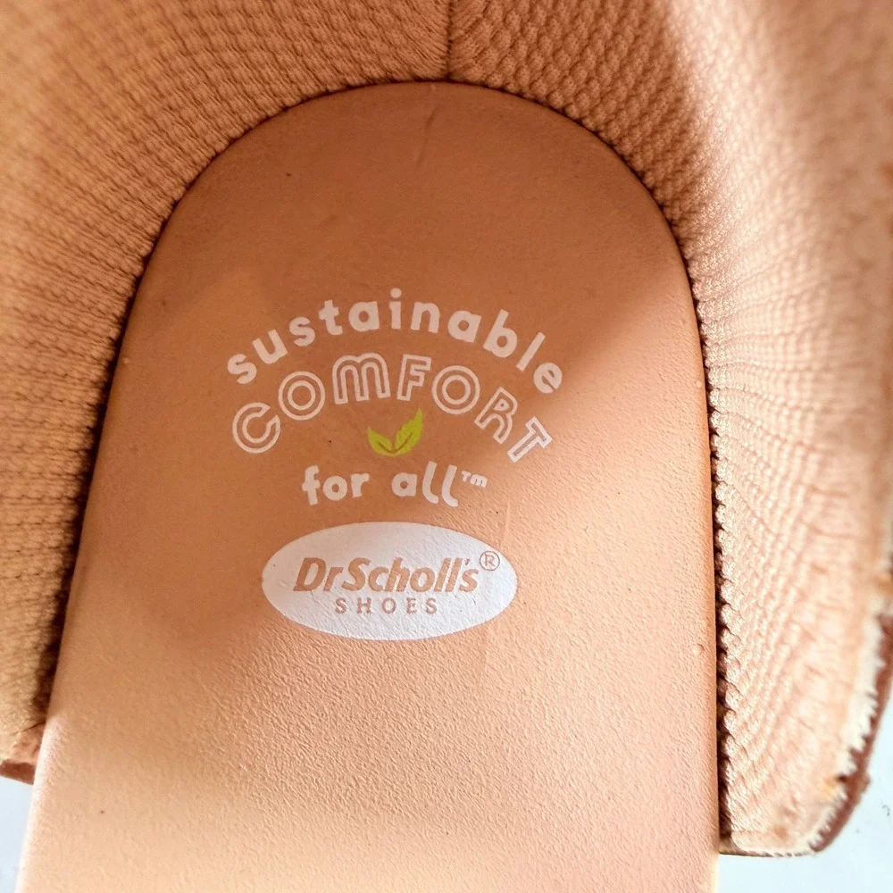 Dr. Scholl's Blissful Platform Heeled Sandal Brown Faux Leather Womens 9.5M
